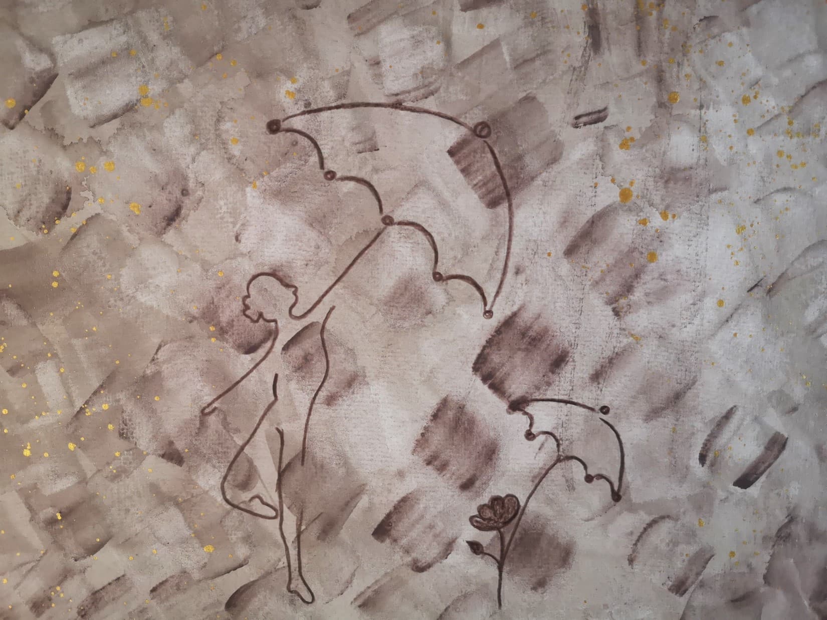 Sie nährt sich aus der Erinnerung, die gespeist war von Anmut, Leichtigkeit, Höflichkeit und wohlwollender Menschlichkeit. Sie entstieg ihren Kokon der Jugendlichkeit, um endlich zu strahlen, ohne in Gefahr zu sein. Sie übersah den Schatten, der heraufzog. Er legte sich über das Land, legte seine Sprengfallen und Ketten aus, mit Neid und Gier verdeckte er all die Schönheit und zermalmte alles, was mit Qualität, Stil und Anmut behaftet war. Rhea ist getroffen, sucht Zuflucht in der Natur, die einzige nährende Umgebung mit Harmonie und natürlicher Sinnlichkeit. Der Tsunami kündigt sich an, das Meer der organisierten Kriminalität zieht sich zurück, um im letzten Ansturm diese Kultur zu zerstören. Rhea bleibt nur die Welt im Inneren als Blaupause, die sie weise mit sich trägt, aber niemals Orks und Mordor daran teilhaben lässt. Sie ist Hüterin der Weisheit und wird in den Kreis der Ahnen aufgenommen.