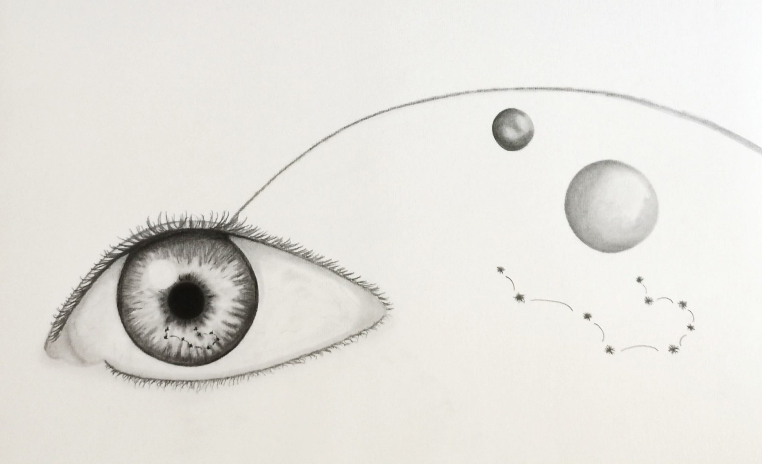 Der Blick in die Augen wird oft umschrieben als der Blick in die Seele. Sind die Augen das Tor zur Seele? Blicken wir in die Seele oder in den Kosmos? Ist die Seele ein Puzzleteil des großen unbekannten Weltalls? Reist die Seele nachts zu ihren Geschwistern – die im Sternenhimmel sichtbar sind? Je mehr die Augen strahlen – umso wohler fühlt sich die Seele! Ist der Sternenhimmel ein Blick in die Zukunft, ein Blick in die Vergangenheit und ein Blick in den immerwährenden Kreislauf des Seins?